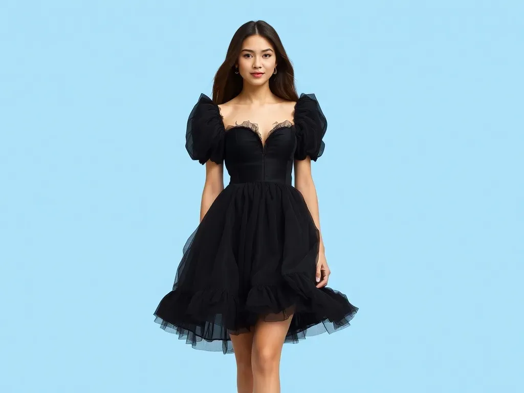 Czarna rozkloszowana sukienka